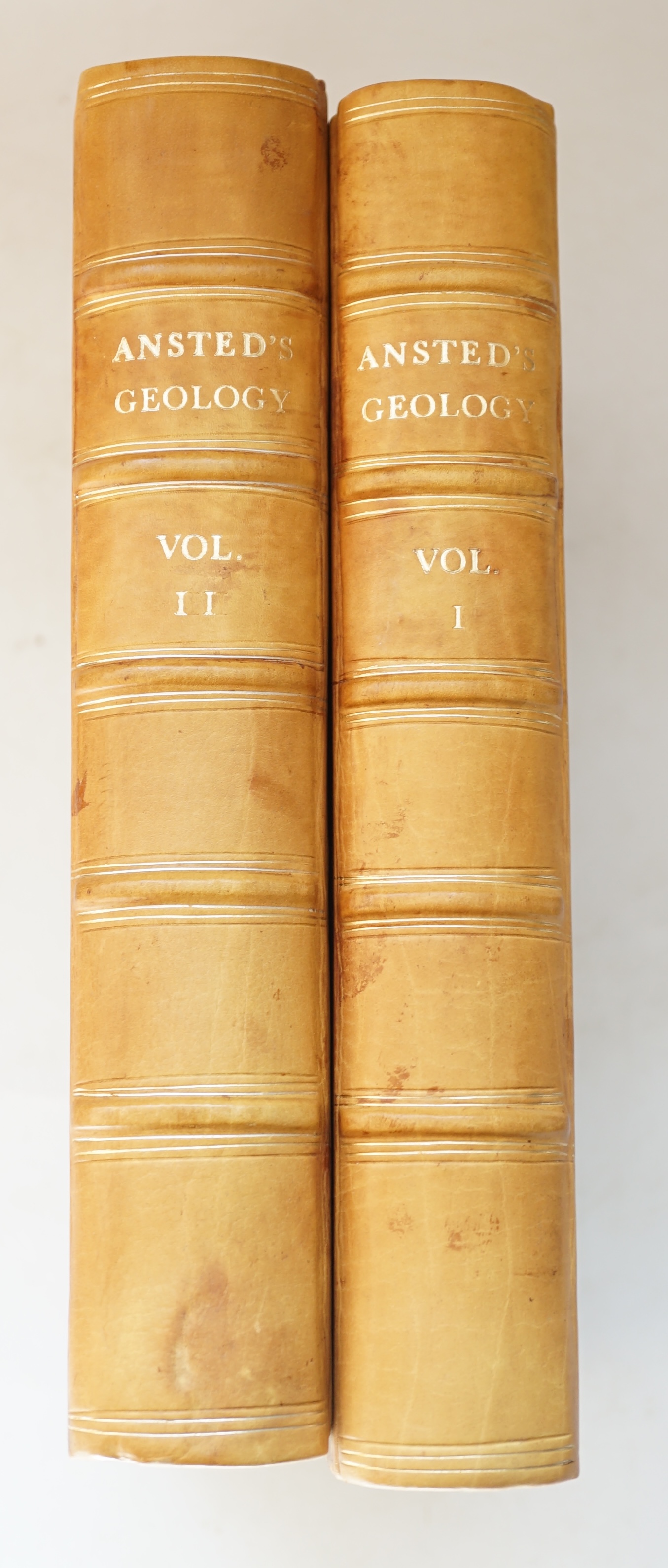 Ansted, David Thomas - Geology, Introductory, Descriptive, & Practical, 2 vols. with authors bookplate, 8vo, half calf rebacked, with numerous engravings, John Van Voorst, London, 1844